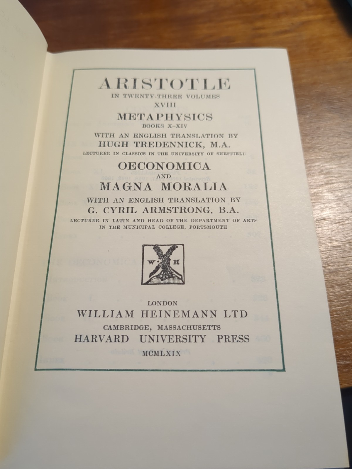 Aristotle Metaphysics, V. I-14 & Categories +, Lot Of 3, Loeb Classical Library