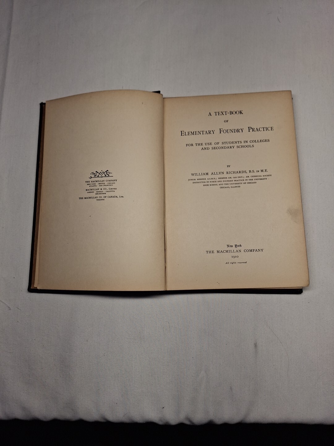 A Text-book of Elementary Foundry Practice for the Use of Students in Colleges