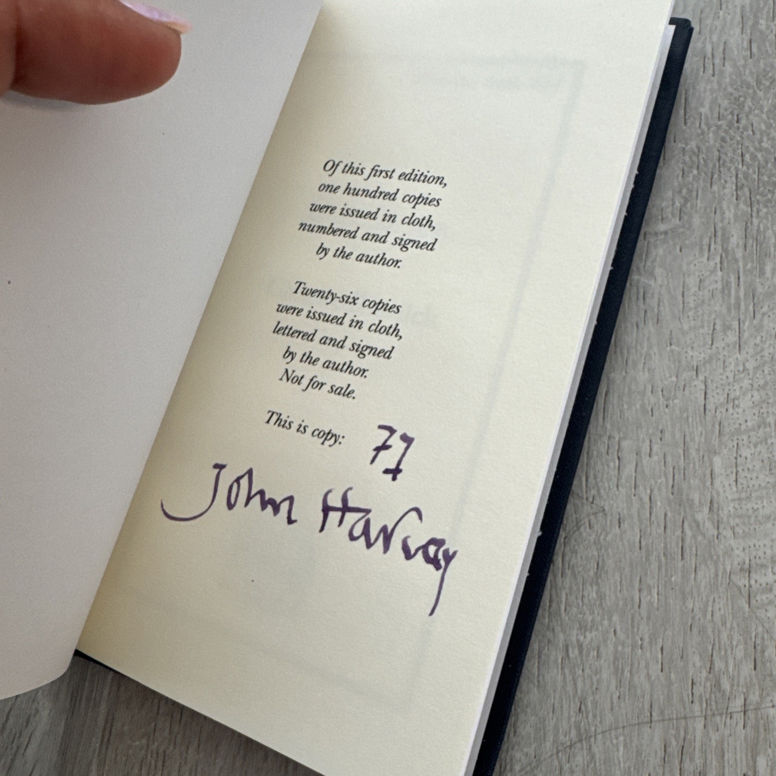 John Harvey SIGNED “Charlie Resnick” Mysterious Profile 1st Ed. Limited #77/100