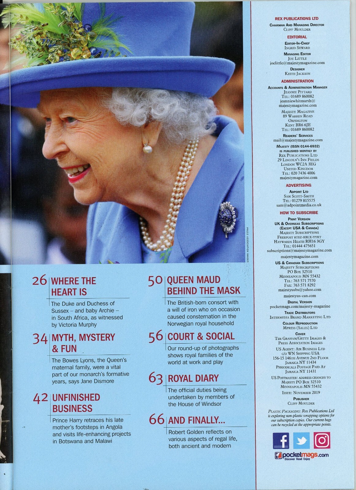 MAJESTY Magazine – November 2019 with Diana and Harry on the cover