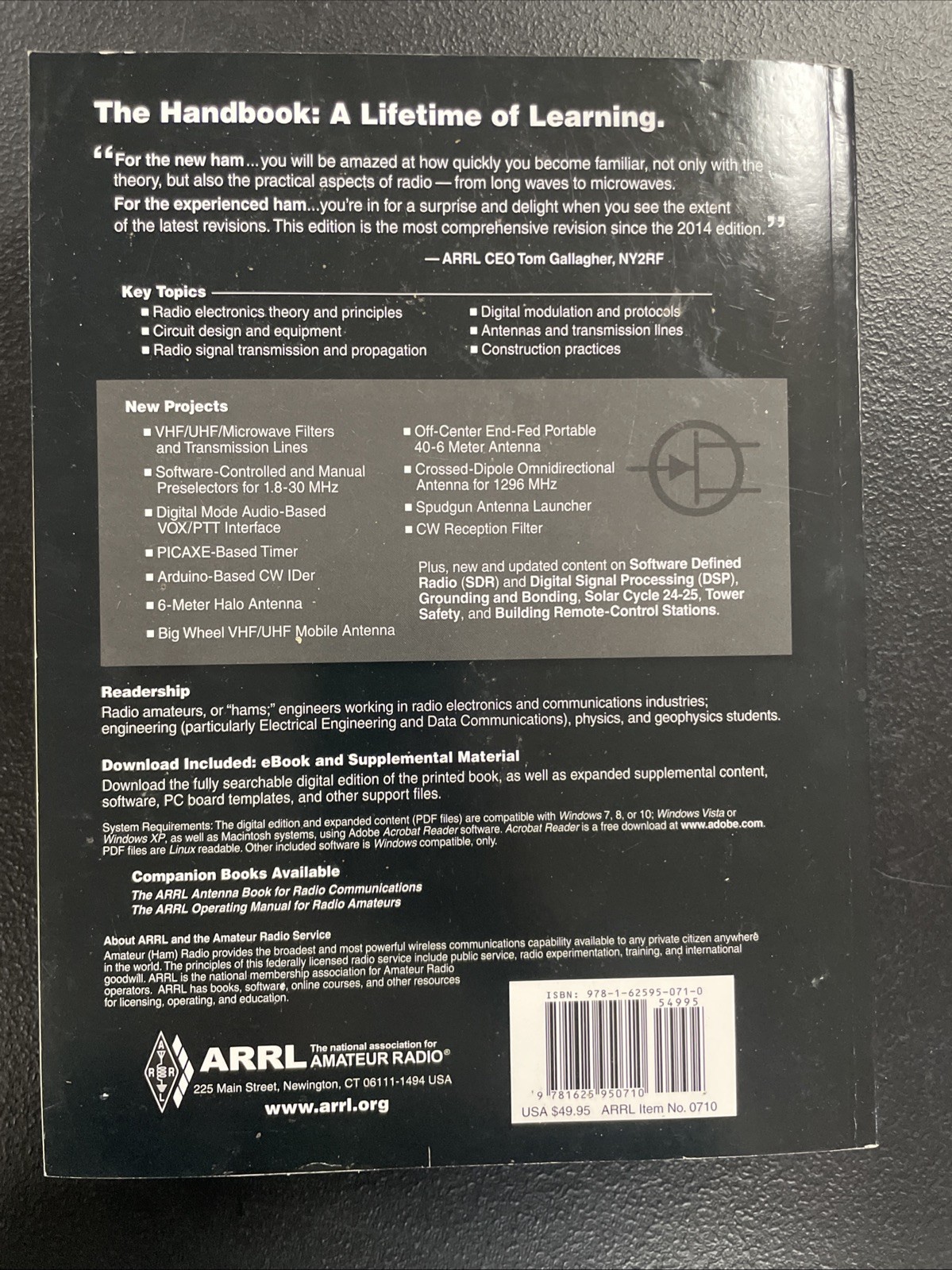THE ARRL HANDBOOK FOR RADIO COMMUNICATIONS 2018 SOFTCOVER By Arrl Inc